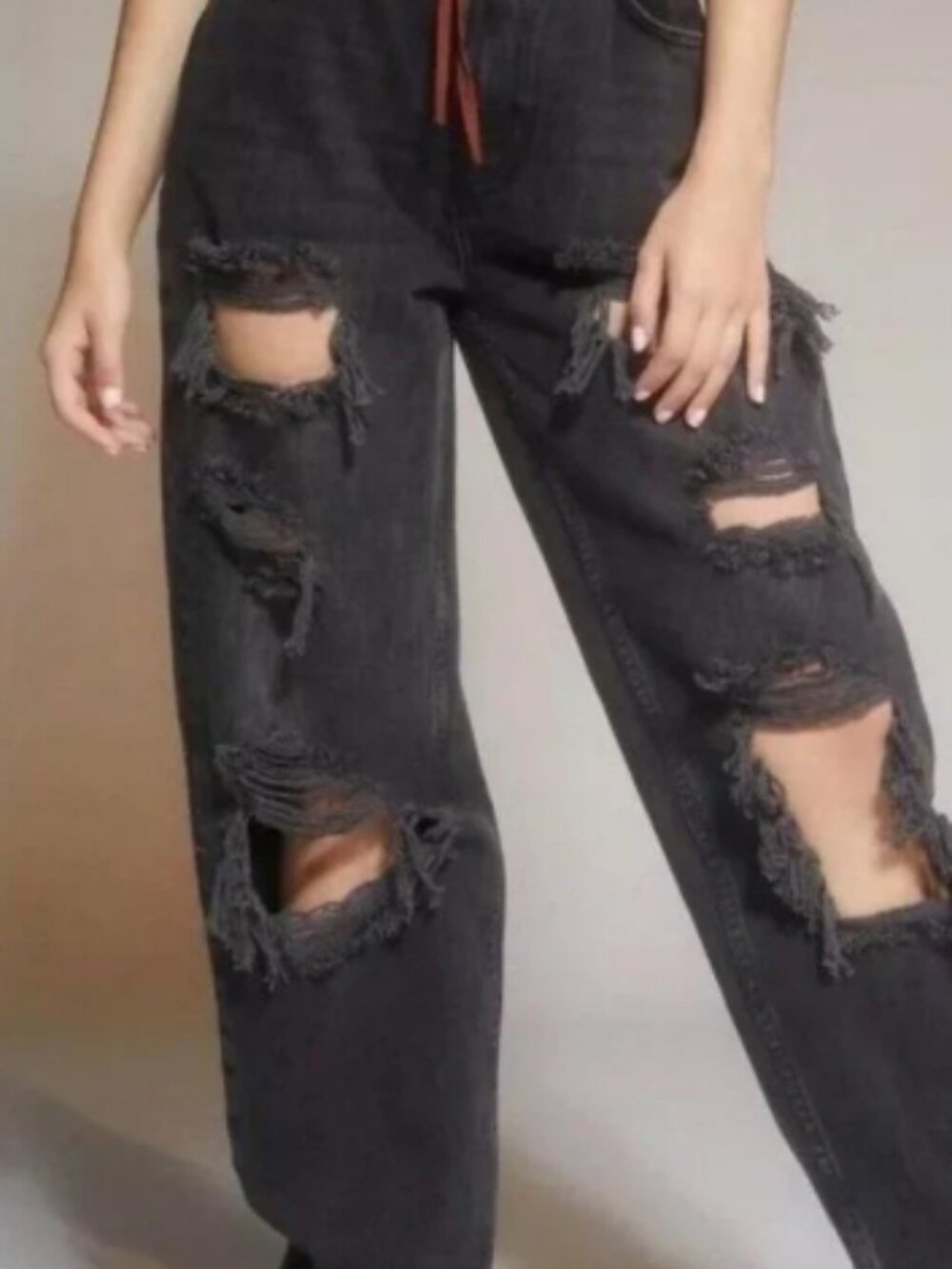 BDG Urban Outfitters Black Denim High Rise Baggy Distressed Jeans Women’s Sz 26